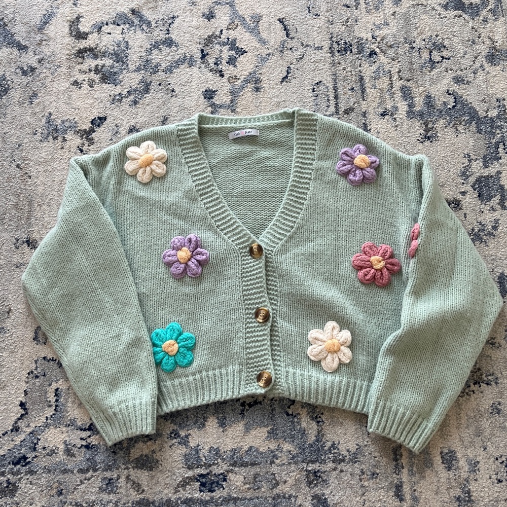 Gab & Kate Green Daisy Cardigan